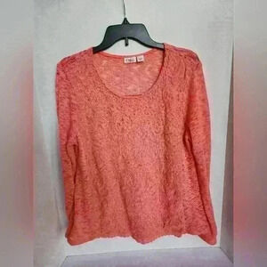 Cato Women's Long Sleeve Knit Top Pink Floral Size L